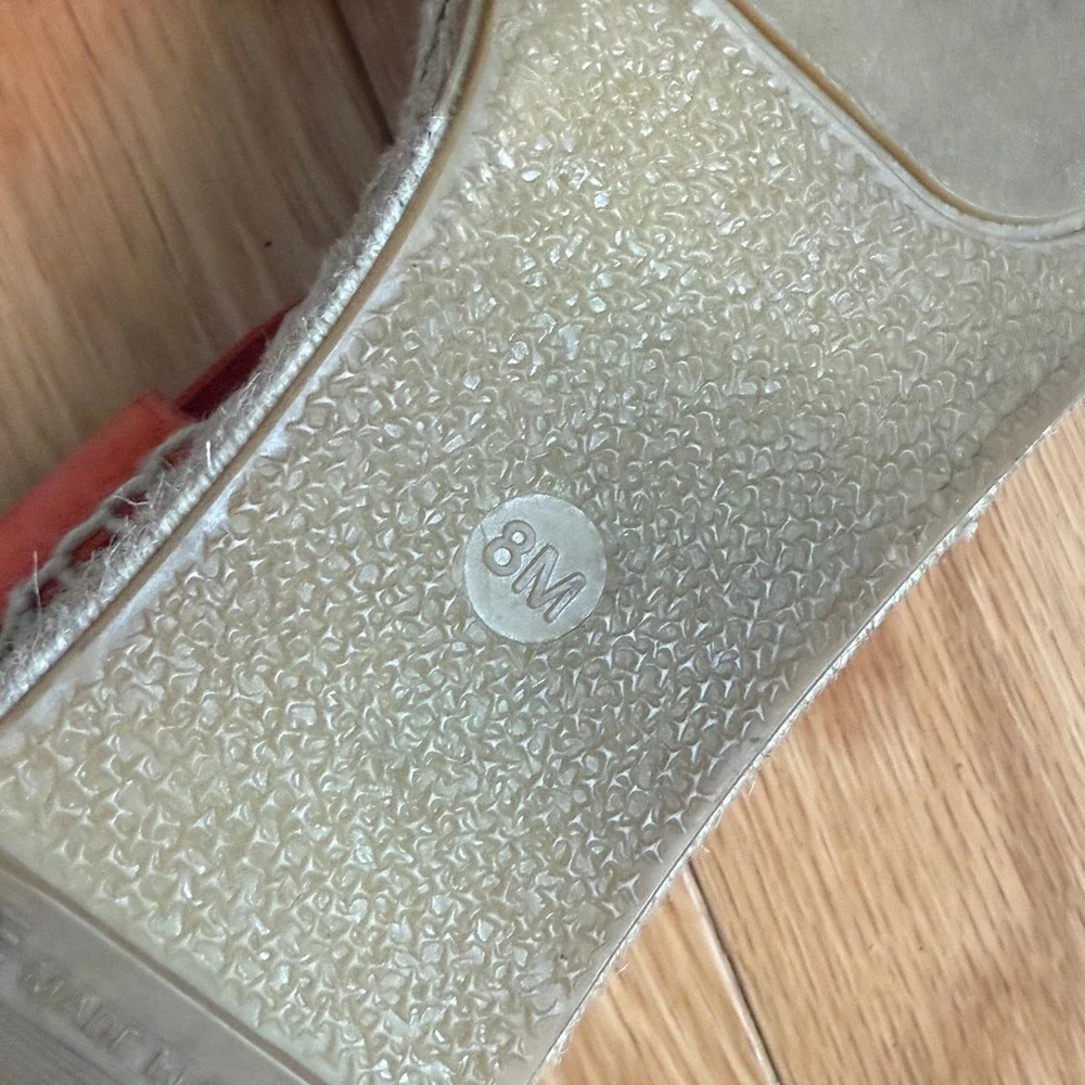 Via Spiga Espadrille Sandals ‎ Suede Ankle Strap -Orange size 8M
